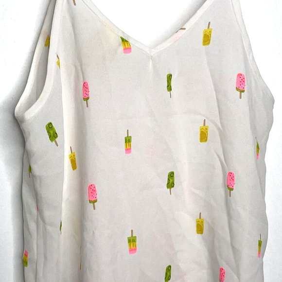 Japna Popsicle Print Tank Top Cami Camisole White Size -Small- Condition is NEW - Picture 7 of 7
